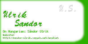 ulrik sandor business card